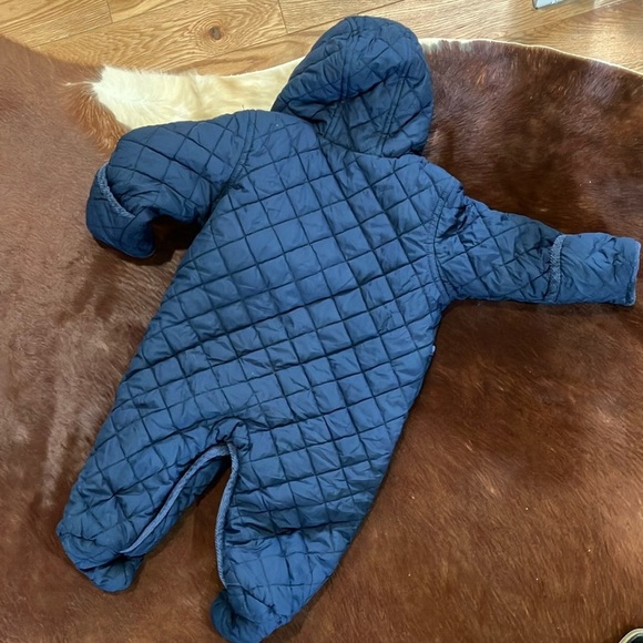 Ralph Lauren Navy Blue Quilted Hooded Baby Snowsuit - Picture 2 of 5